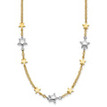 14K Two-Tone Stars w/1in ext. Necklace
