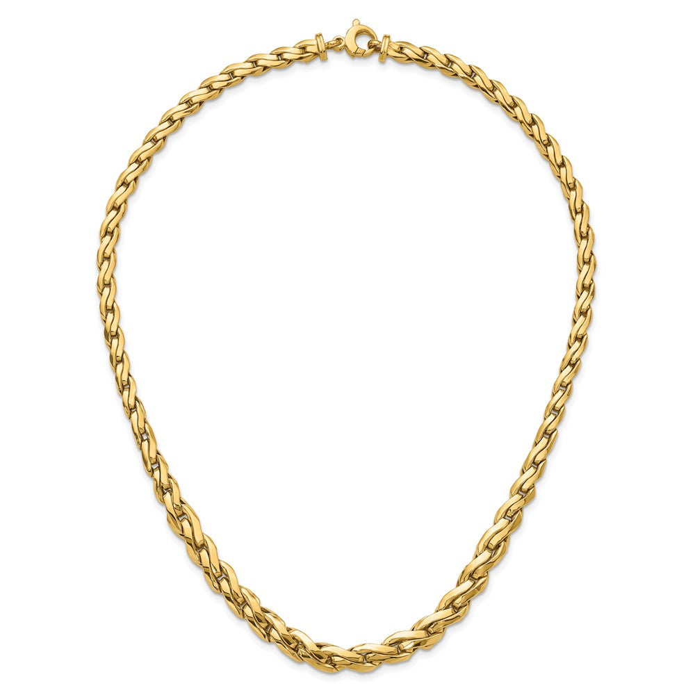 14k Polished Graduated Fancy Link Necklace