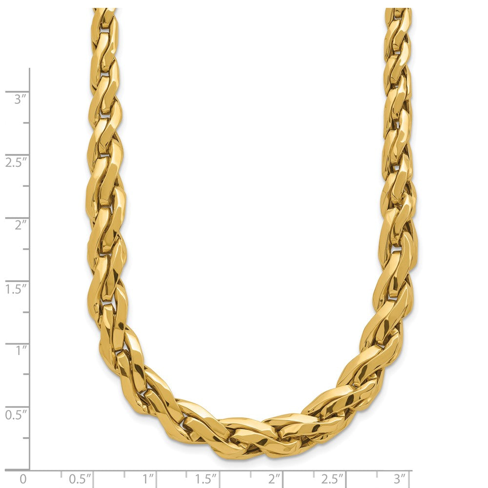 14k Polished Graduated Fancy Link Necklace