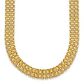 14K Brushed and Polished Basket Weave Pattern 17in Necklace