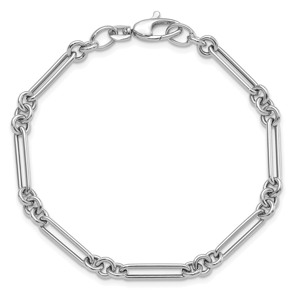 14k White Gold Polished Fancy Link Bracelet