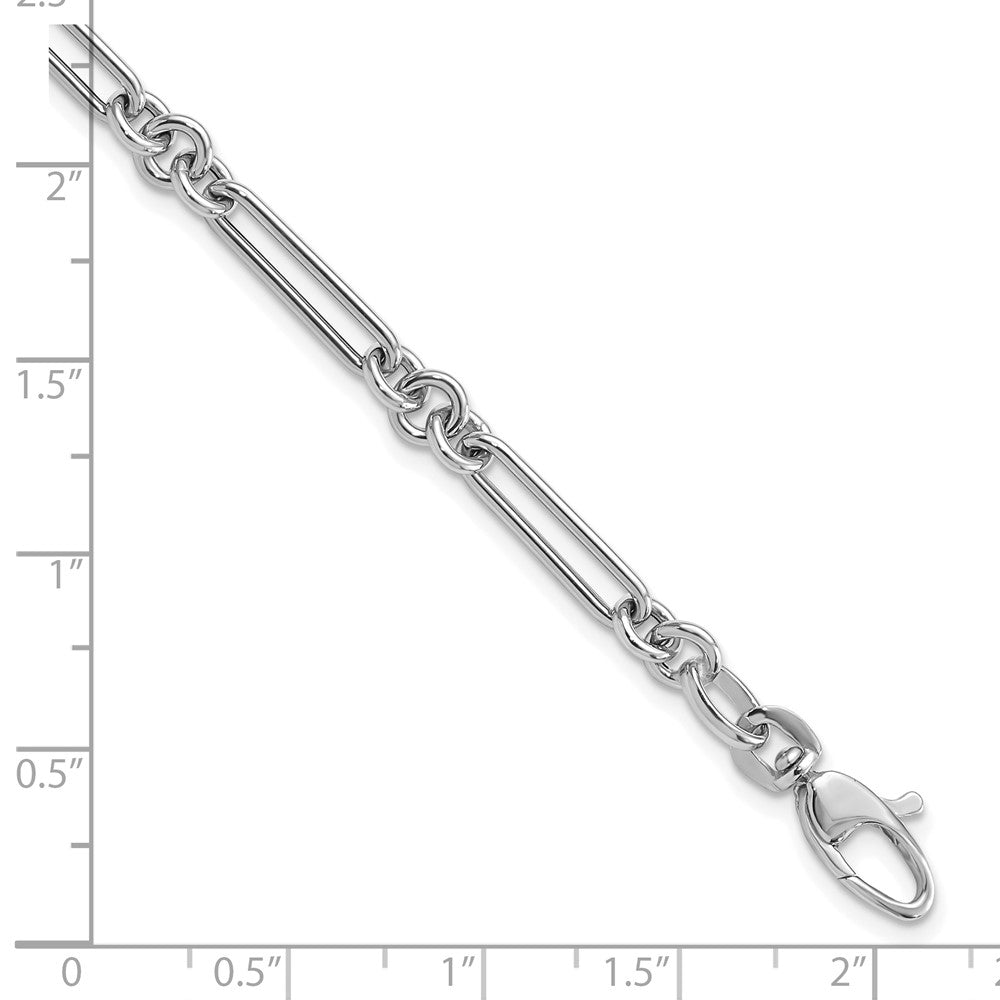 14k White Gold Polished Fancy Link Bracelet