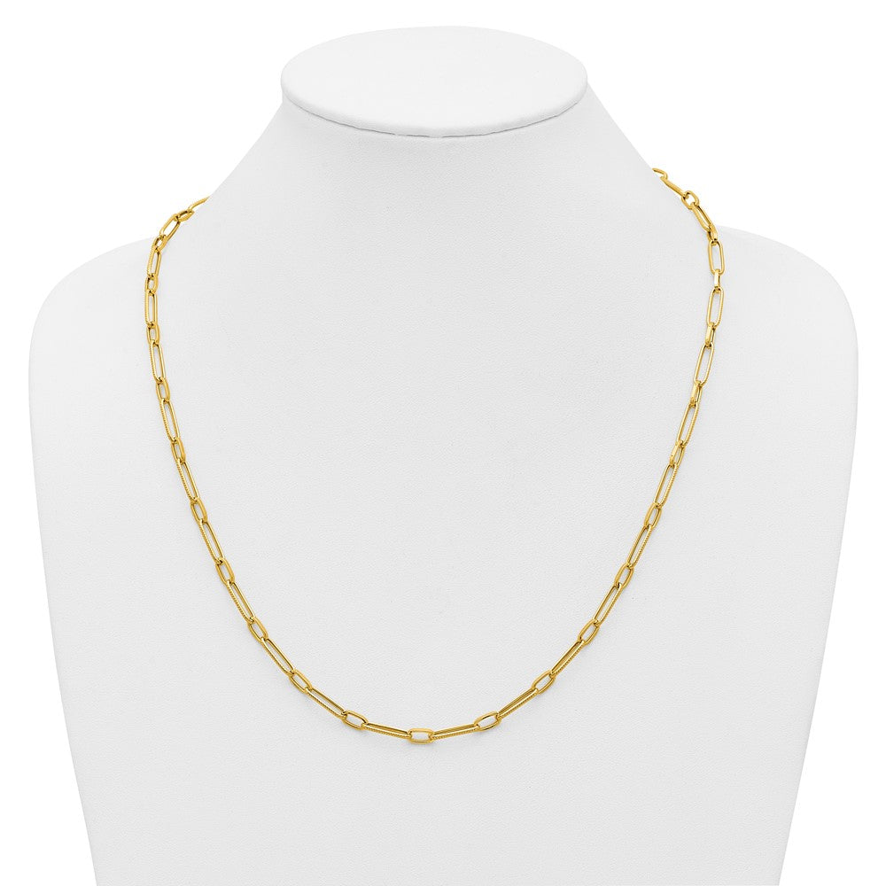 14K Polished Fancy Oval Link Necklace