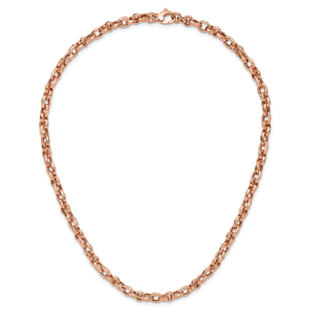 14K Rose Gold Polished Fancy Link Necklace
