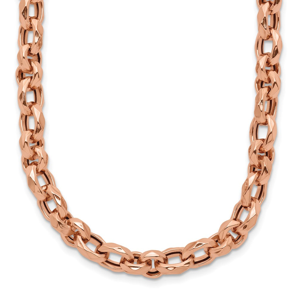 14K Rose Gold Polished Fancy Link Necklace