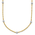 14K Two Tone Polished Bead Fancy Necklace