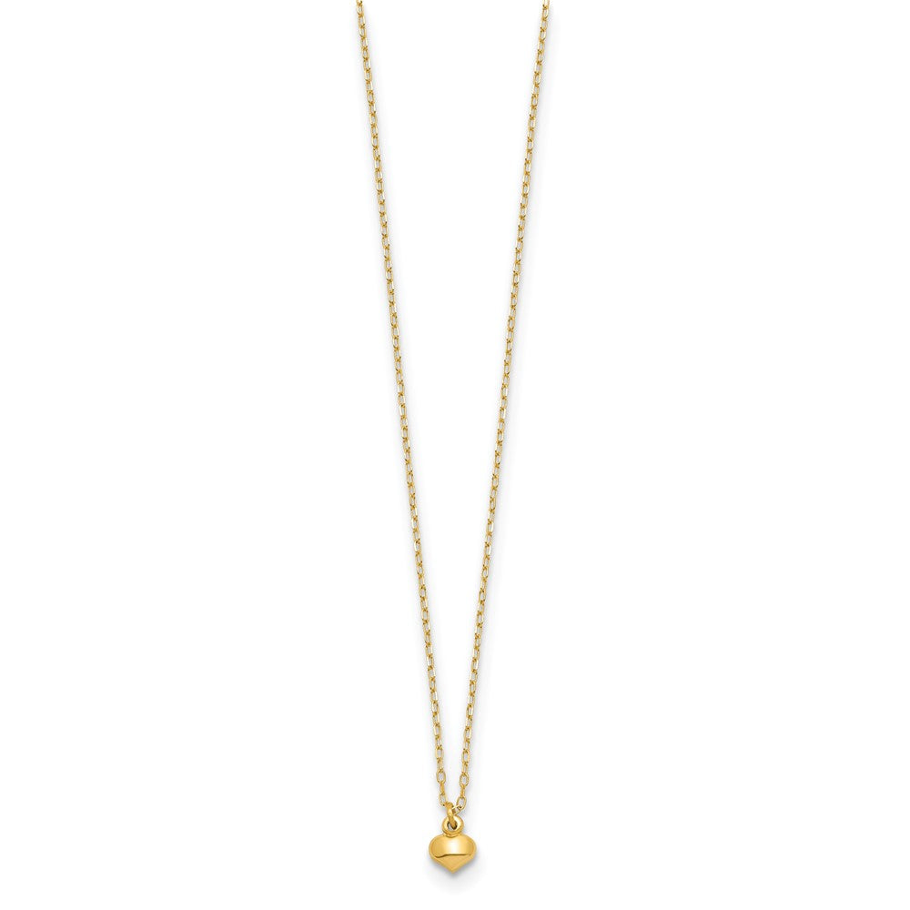 14k Polished Puffed Heart Necklace