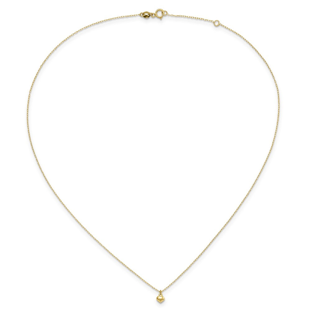 14k Polished Puffed Heart Necklace
