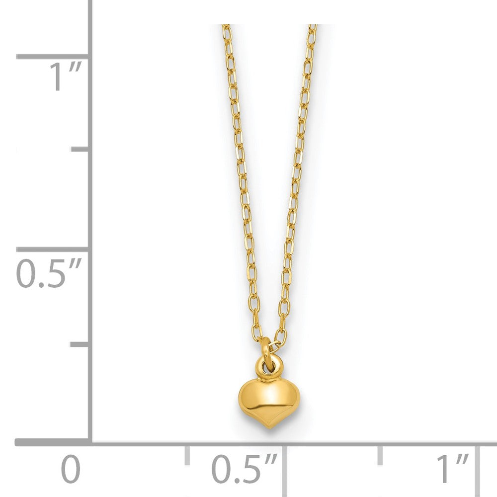 14k Polished Puffed Heart Necklace