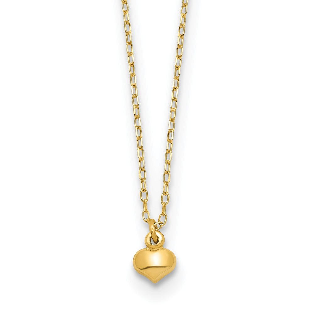 14k Polished Puffed Heart Necklace
