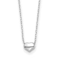 14k White Gold Polished Heart 16.5in Necklace