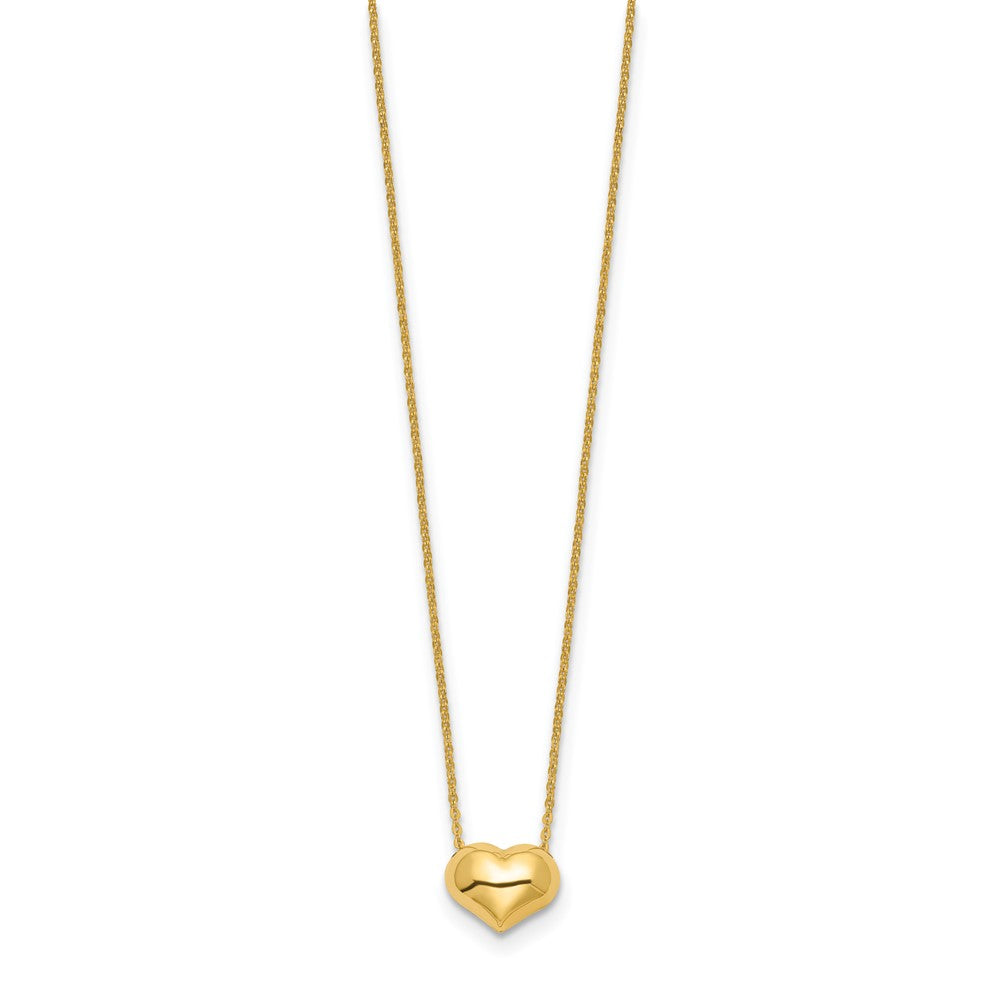 14k Polished Puffed Heart Necklace