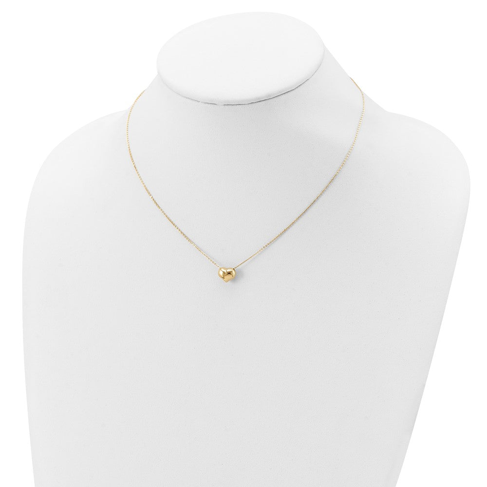 14k Polished Puffed Heart Necklace