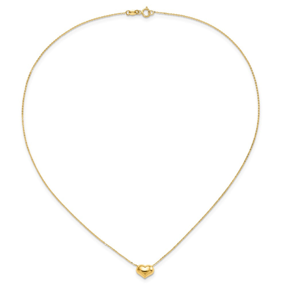 14k Polished Puffed Heart Necklace