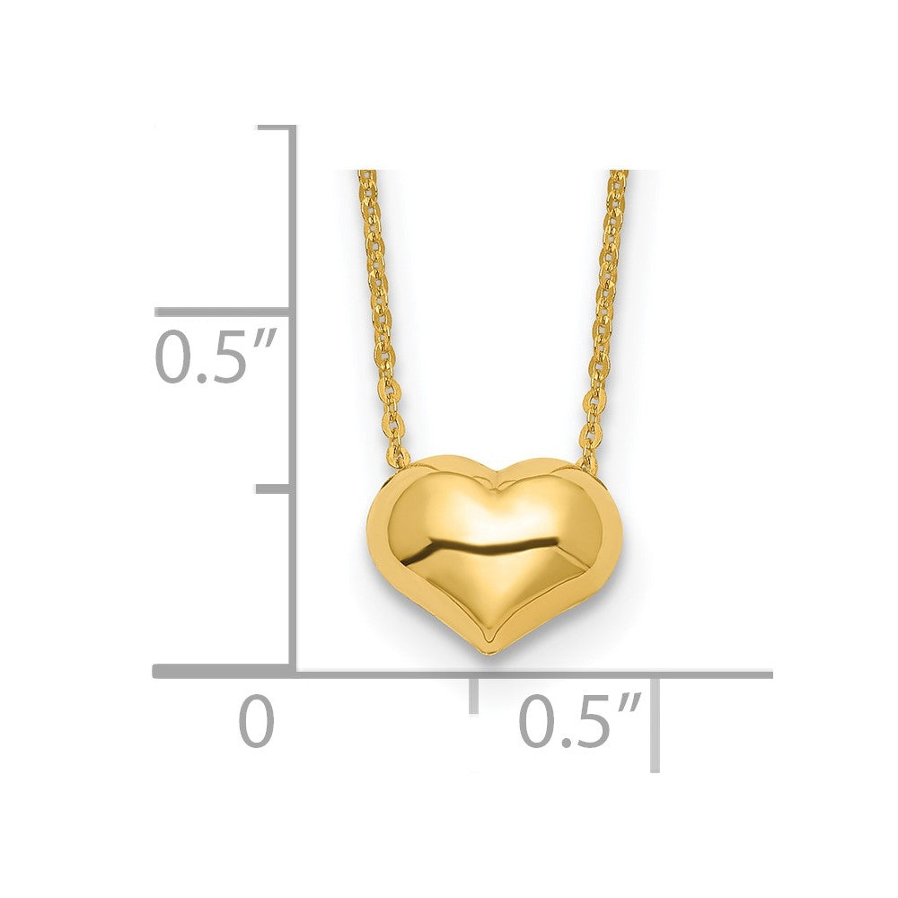 14k Polished Puffed Heart Necklace