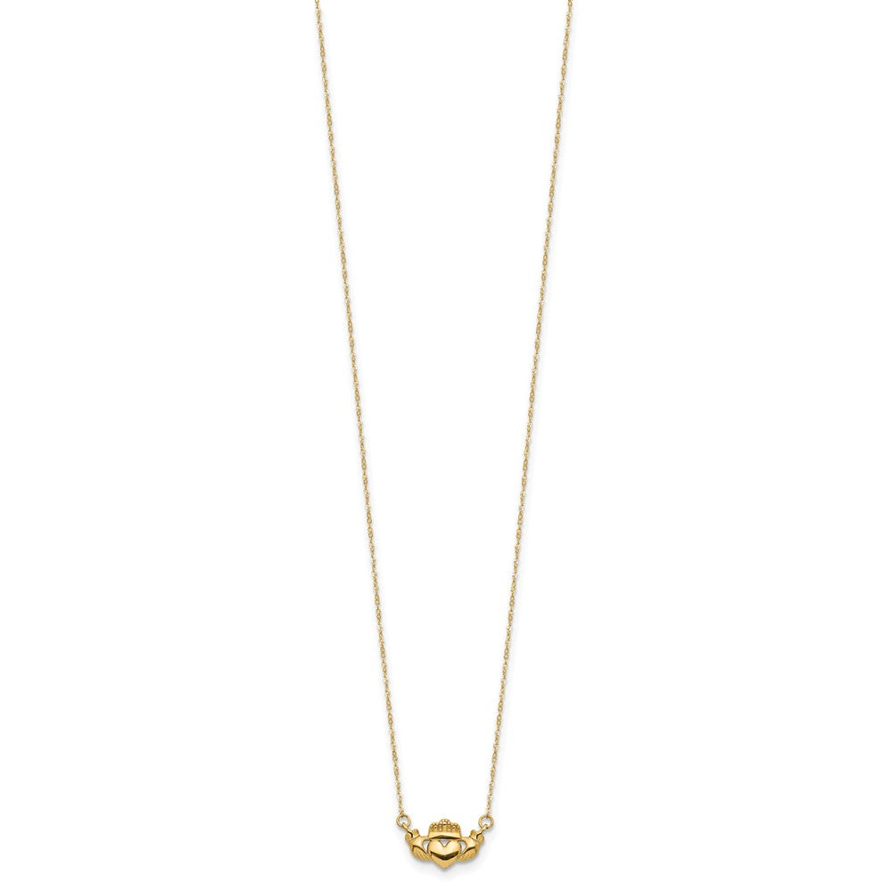 14k Polished Claddagh Necklace
