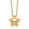 14k Polished Puffed Star 16.5in Necklace