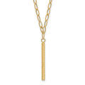14K Polished Oval Link D/C Bar Necklace