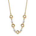 14K Two Tone 2 in Ext Polished Love Knots D/C Bead Necklace