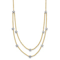 14K Two Tone Double Chain Star Necklace