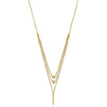 14K Three Layer D/C Bead/Star/Bar Necklace