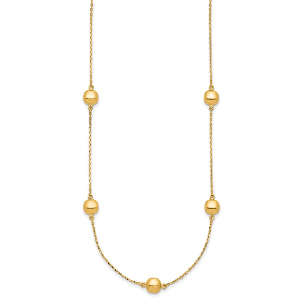 14K Polished 5 Station 16in w/2 in ext. Necklace