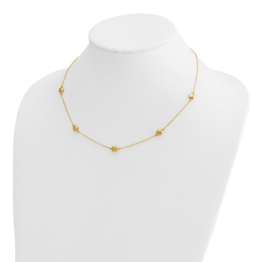 14K Polished 5 Station 16in w/2 in ext. Necklace