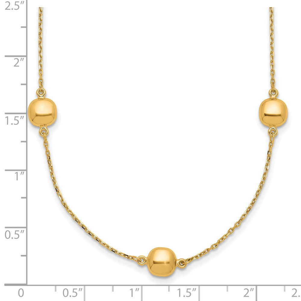 14K Polished 5 Station 16in w/2 in ext. Necklace