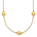 14K Polished 5 Station 16in w/2 in ext. Necklace