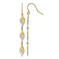 14K Two-tone Polished Wavy Dangle Earrings