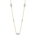 14K Two Tone Polished D/C Hearts Necklace