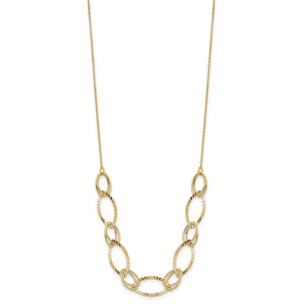 14K Polished D/C Oval Link Necklace