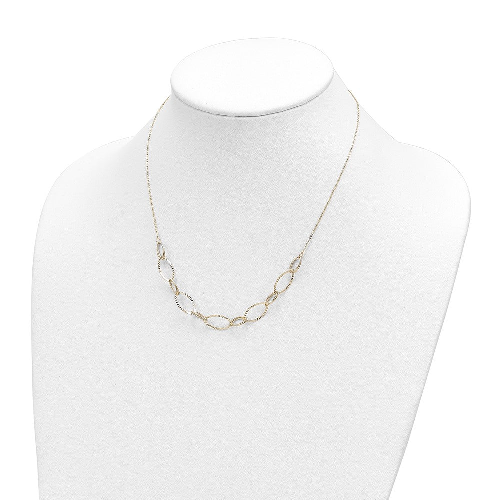 14K Polished D/C Oval Link Necklace