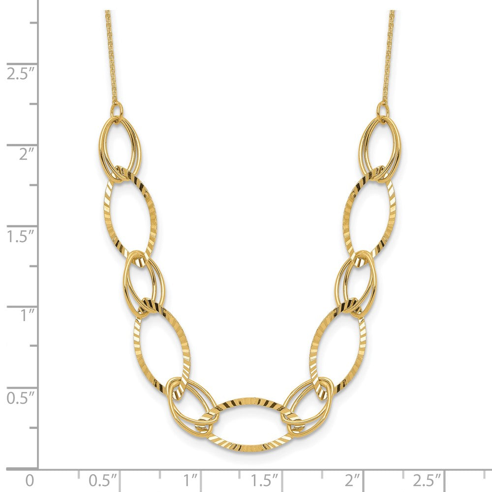 14K Polished D/C Oval Link Necklace