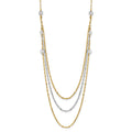 14k Two-tone Triple Layer Polished Circles Fancy Necklace
