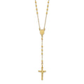 14K Polished Faceted Beads Rosary Necklace