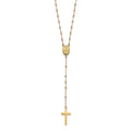 14k Tri-color Bead Rosary 17in w/3 in ext Necklace