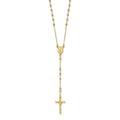 14K Tri-color Polished Faceted Beads Rosary Necklace