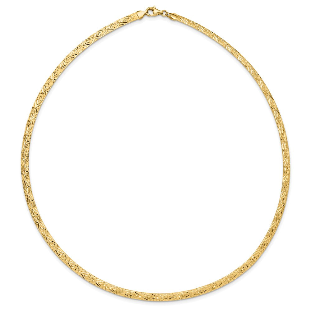 14k Flat D/C 4.00mm Fancy Reversible Omega Necklace