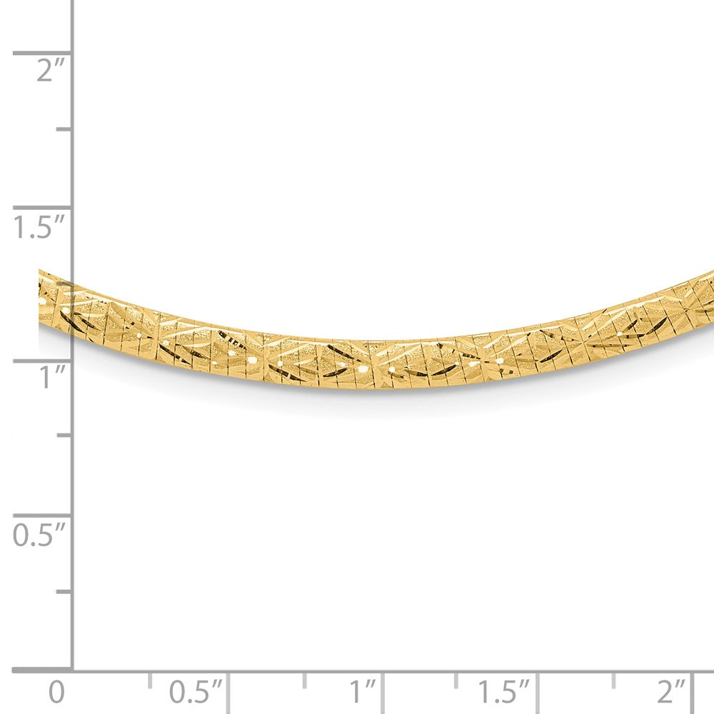 14k Flat D/C 4.00mm Fancy Reversible Omega Necklace