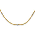 14K Two-tone Polished Fancy Beaded Station Necklace