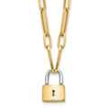 14K Two-tone Fancy Link with Lock Necklace