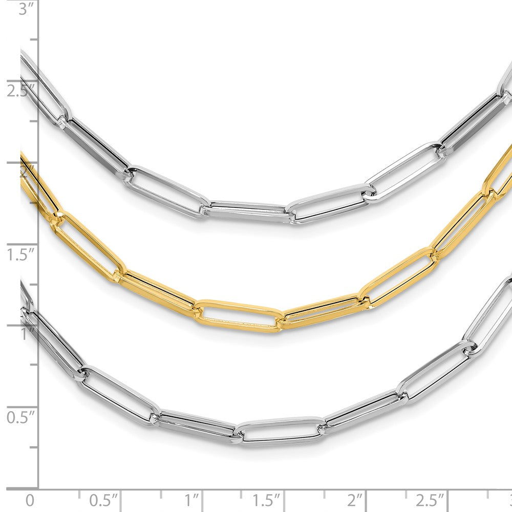 14K Two-tone Polished Fancy Link Necklace