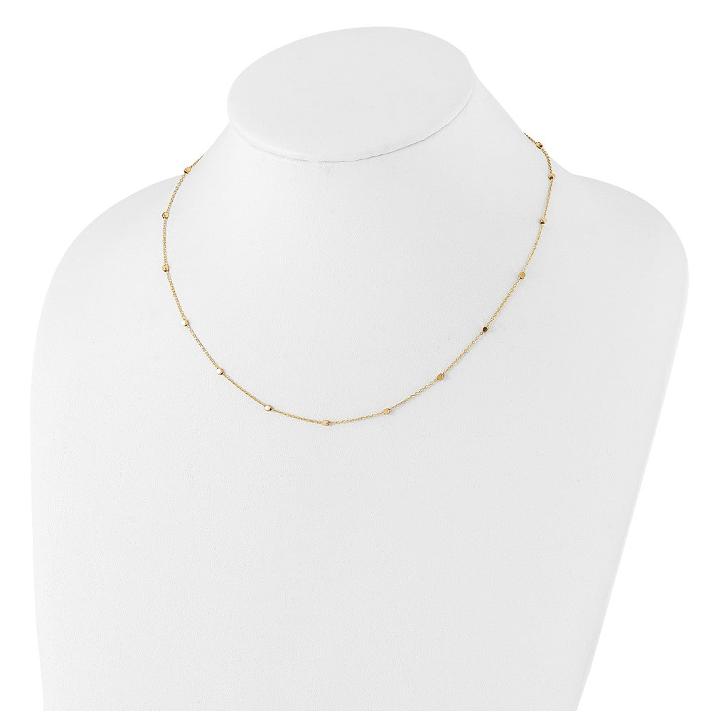 14K Polished Cube Stations w/ ext. Necklace