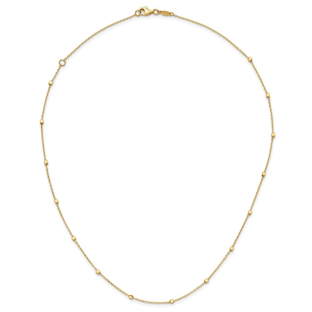14K Polished Cube Stations w/ ext. Necklace