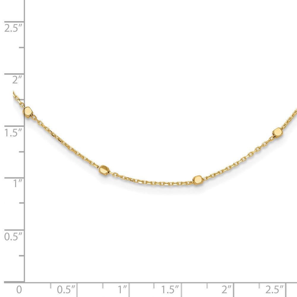 14K Polished Cube Stations w/ ext. Necklace