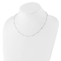 14K White Gold Polished Cube Stations w/ ext. Necklace