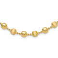 14K Polished and Satin Puffed Circles Necklace