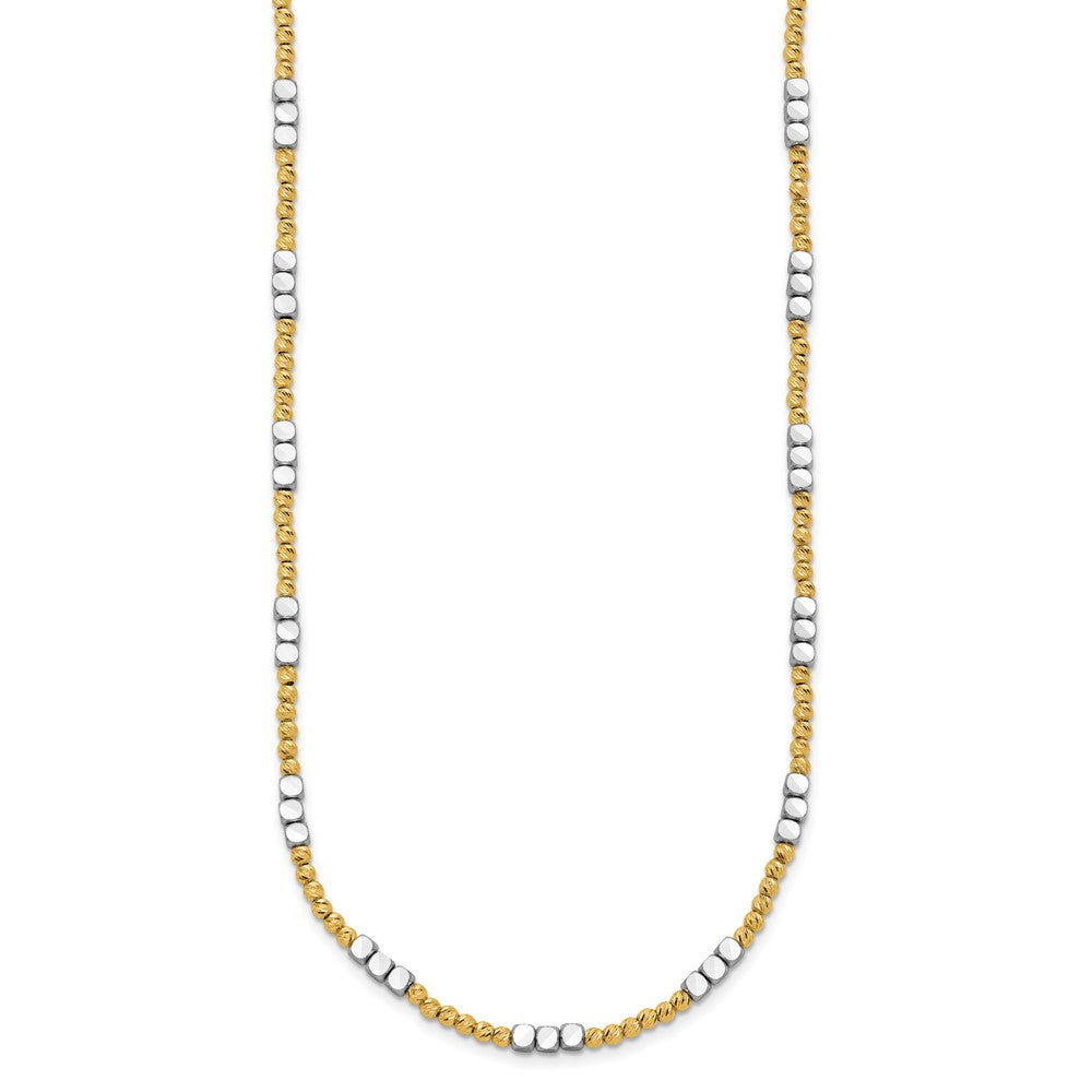 14K Two-tone Diamond-cut Beaded Bracelet