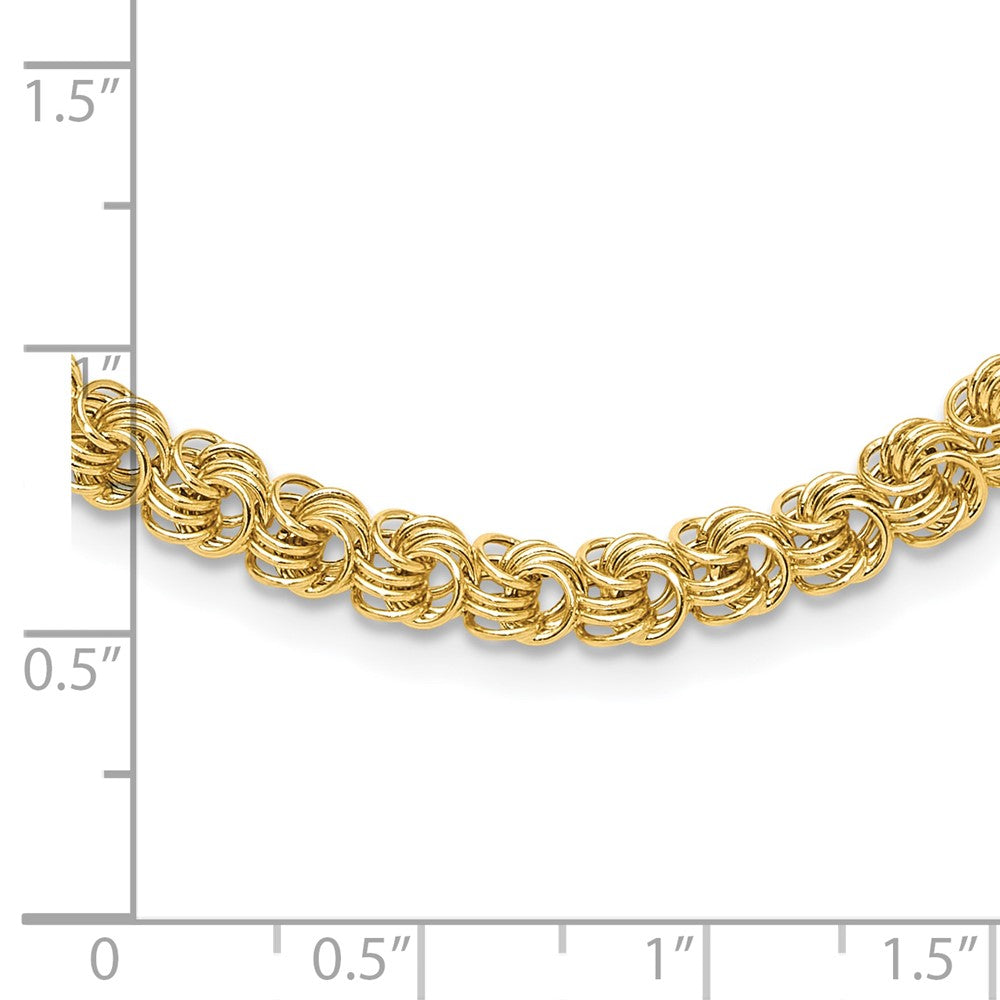 14K Polished Fancy Triple Link Necklace
